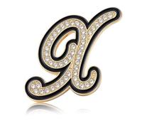 Letter Brooch Pins Initial Rhinestone Personalized Brooches for Women Men Crafts Gold A-Z, Gemstone, zircon gemstone