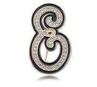 Letter Brooch Pins Initial Rhinestone Personalized Brooches for Women Men Crafts Gold A-Z, Gemstone, zircon gemstone