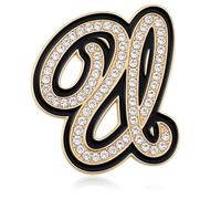 Letter Brooch Pins Initial Rhinestone Personalized Brooches for Women Men Crafts Gold A-Z, Gemstone, zircon gemstone