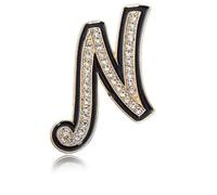 Letter Brooch Pins Initial Rhinestone Personalized Brooches for Women Men Crafts Gold A-Z, Gemstone, zircon gemstone