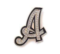 Letter Brooches and Pins for Women A-Z Letter Brooch Pins for Backpacks Crafts Fashion Crystal Rhinestone Initial Pins Gifts Custom Jewelry for Men Women, Metal, no gemstone