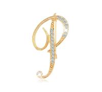 Letter Brooches and Pins for Women Dainty A-Z Letter Pin for Backpacks Gold Rhinestone Initial Pins Gifts Custom Jewelry, alloys, no gemstone