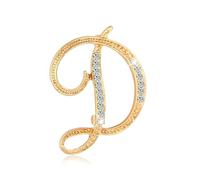 Letter Brooches and Pins for Women Dainty A-Z Letter Pin for Backpacks Gold Rhinestone Initial Pins Gifts Custom Jewelry, alloys, no gemstone