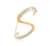 Letter Brooches and Pins for Women Dainty A-Z Letter Pin for Backpacks Gold Rhinestone Initial Pins Gifts Custom Jewelry, alloys, no gemstone