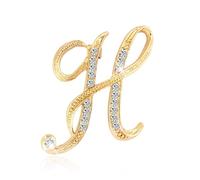 Letter Brooches and Pins for Women Dainty A-Z Letter Pin for Backpacks Gold Rhinestone Initial Pins Gifts Custom Jewelry, alloys, no gemstone