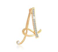 Letter Brooches and Pins for Women Dainty A-Z Letter Pin for Backpacks Gold Rhinestone Initial Pins Gifts Custom Jewelry, alloys, no gemstone