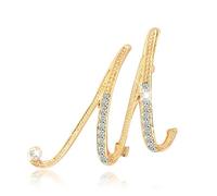 Letter Brooches and Pins for Women Dainty A-Z Letter Pin for Backpacks Gold Rhinestone Initial Pins Gifts Custom Jewelry, alloys, no gemstone