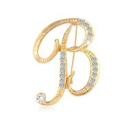 Letter Brooches and Pins for Women Dainty A-Z Letter Pin for Backpacks Gold Rhinestone Initial Pins Gifts Custom Jewelry, alloys, no gemstone