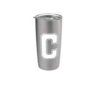 Letter C Big Bold Capital Varsity Alphabet Monogram Stainless Steel Insulated Tumbler