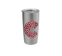 Letter C Cheetah Leopard Print Pink Initial Zebra Matching Stainless Steel Insulated Tumbler