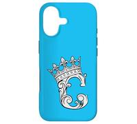 Letter C Initial + Crown Sky Blue Case for iPhone 17