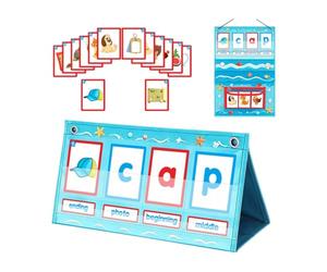 Letter Card Spelling Toy with Picture Prompt Activity Board | Picture Prompt and Three Letter Positions, Word Construction Practice
