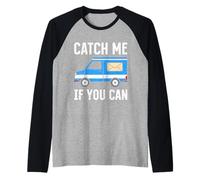 Letter Carrier Catch ME IF You CAN Funny Postal Worker Raglan Baseball Tee