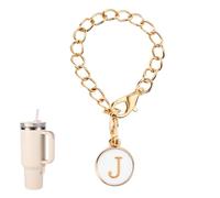 Letter Charm Accessories for Stanley Cup, Letter Charm Accessories Personalized Name ID Letter Handle Charm Letter Charm for Stanley Tumblers (Letter J)
