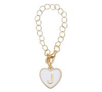 Letter Charm Accessories for Stanley Tumbler Cup, Initial Name ID Letter J Personalized Handle Charm Heart Shape for Modern Tumbler, White, 0, Metal, No Gemstone
