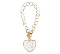 Letter Charm Accessories for Stanley Tumbler Cup, Initial Name ID Letter M Personalized Handle Charm Heart Shape for Modern Tumbler, White, 0, Metal, No Gemstone