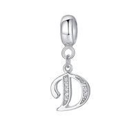 Letter Charm Initial D Charm Alphabet Crystal Charm Anniversary Charm Word Charm for Pandora Charm Bracelet (D)