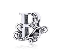 Letter Charms for Pandora Bracelets 925 Sterling Silver Charms B Initial Bead Jewelry Gifts for Women Girls