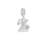 Letter Charms for Pandora Bracelets Silver Alphabet Initial Charms Bead Pendant Jewelry Gift for Women Girls