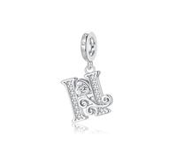 Letter Charms for Pandora Bracelets Silver Alphabet Initial Charms H Bead Pendant Jewelry Gift for Women Girls