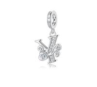 Letter Charms for Pandora Bracelets Silver Alphabet Initial Charms Y Bead Pendant Jewelry Gift for Women Girls