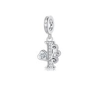 Letter Charms for Pandora Bracelets Silver Alphabet Initial CharmsI Bead Pendant Jewelry Gift for Women Girls