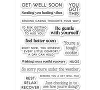 Letter Clear Stamps for Card Making,11x16cm Get Well Soon Clear Stamps for Scrapbooking Transparent Silicone Rubber Photo Album Decor