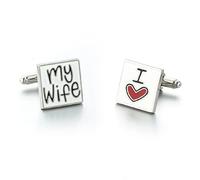 Letter Cufflinks for Men, I Love My Wife Cufflinks, Letters Square Cuff Links, I Love You Shirt Tuxedo Cufflinks, Punk Cufflinks French Cufflinks, Best Man Anniversary Wedding Cufflinks Gifts