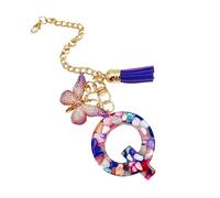 Letter Cup Chains - Letter Bag Charm With Butterfly And Tassel,Cute Trendy Modern Backpack Pendant, Water Bottle Jewelry For School Work Outdoor Hiking Beach