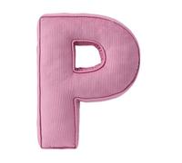 Letter Cushion, Letter Hug Cushion, Decorative Corduroy Throw Pillow Letter Shape, Letter Cushion, English Alphabet from A to Z for Sofa, Bedroom, Living Room (P, 40x35x10cm)