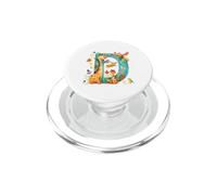 Letter D Giraffe Jungle Animals Watercolor Art PopSockets PopGrip for MagSafe