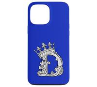 Letter D Initial + Crown Blue Royal Case for iPhone 13 Pro Max