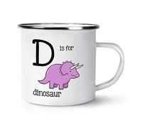 Letter D is for Dinosaur Retro Enamel Mug Cup