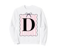 Letter D Monogram Cute Pink Coquette Bow Girl Initial Name Sweatshirt
