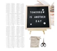 Letter Disc - Felt Message Wooden Stand | Changeable Letter Plates | Letters Board with Stand | Felt Rustic Wooden Frame Billboard 9.84 x 9.84 Inch for Halloween Restaurant Classroom Christmas