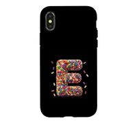 Letter E Candy Rainbow Sprinkles Monogram Men, Women, Kids Case for iPhone X/XS