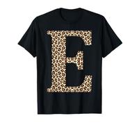 letter E leopard animal skin pattern initial name monogram T-Shirt