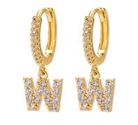 Letter Earrings,Earrings for Women Trendy 14K Initial Letter Stud Cute Hypoallergenic Initial Jewelry Gifts (W)