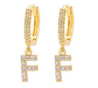 Letter Earrings,Earrings for Women Trendy 14K Initial Letter Stud Cute Hypoallergenic Initial Jewelry Gifts (F)