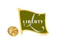 letter expression late Golden Metal Flag Lapel Pin Badge