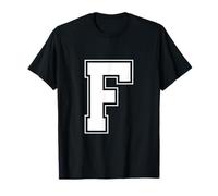 Letter F Big Bold Capital Varsity Alphabet Monogram T-Shirt