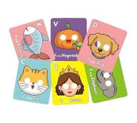 Letter Flash Cards, 26-Piece Alphabet Educational Game Set, Animal-Themed Learning Toy for Kids, for Home Classroom Activities Childhood Letter Practice and Recognition Fun 7.08in