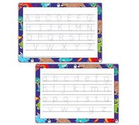 Letter Formation Practice for Kids - A4 Tracing Mat with Upper & Lowercase Letters | Reusable, Laminated Double-Sided Sheet | Wipeable Handwriting Board with Pen