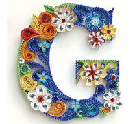 Letter G Alphabet Quote Art Special Shaped 5D Partial Drill Diamond Painting Kit,DIY Gem Art Rhinestone Mosaic Craft for Adults Beginners,Home Wall Decor,No Frame 11.81x11.81inch