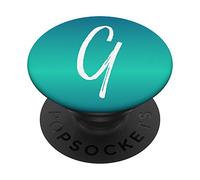 Letter G Blue Gradient Phone Case Calligraphy Blue Initial G PopSockets Grip and Stand for Phones and Tablets