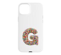 Letter G Candy Rainbow Sprinkles Monogram Men, Women, Kids Case for iPhone 15 Plus