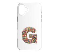 Letter G Candy Rainbow Sprinkles Monogram Men, Women, Kids Case for iPhone 16 Plus