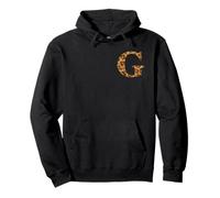 Letter G First Name Monogram Initial Leopard Print Pullover Hoodie