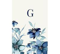 Letter G Notebook: Cute Blue Floral Bird Pattern Initial Monogram Lined Journal, 6 x 9 inches, 120 Pages, Personalised Gift for Girls and Women, Mum, Nan, Student, Teacher, Sister