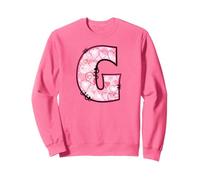 Letter G Pink Initial Monogram Hearts Girly Sweatshirt